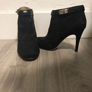Coach Logo Heeled Booties Size 7